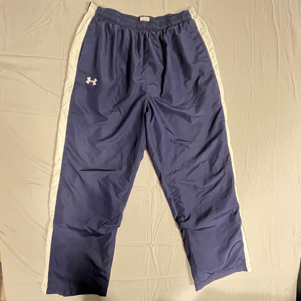 Under Armour Colgear Athletic Pants Mens XL Blue White Performance Ankle Zip